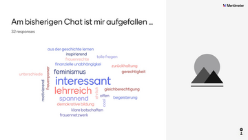 Mentimeter-Umfrage: Am bisherigen Chat ist mir aufgefallen …